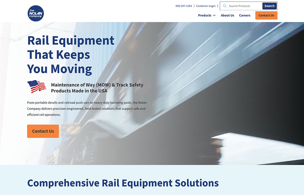 Homepage screenshot of nolancompany.com